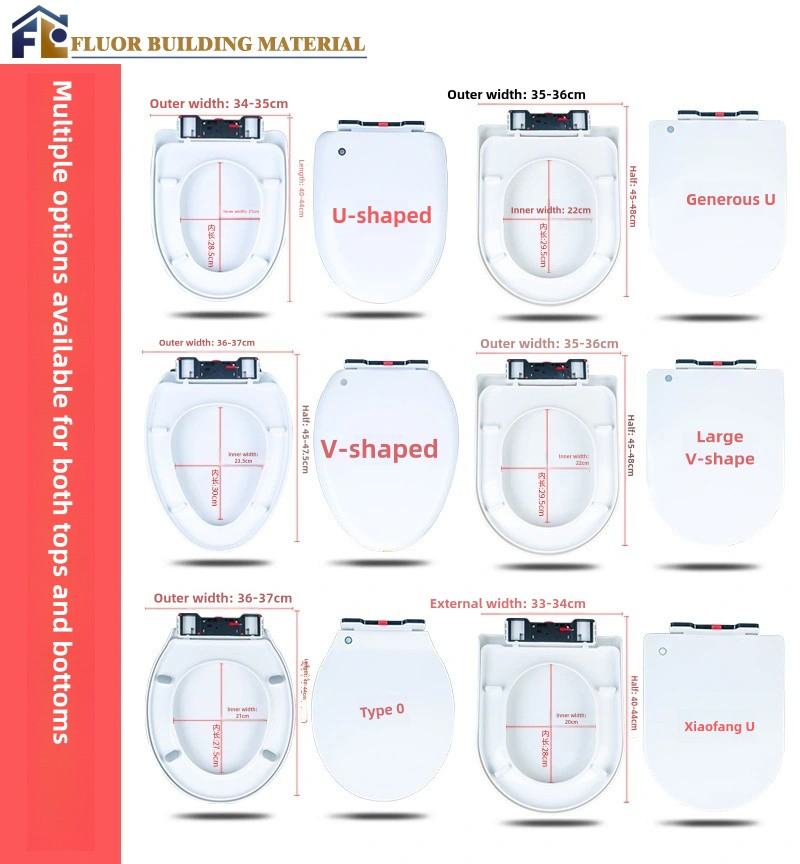 Fluor Custom Standard Bathroom Extended PP Toilet Seat Cover