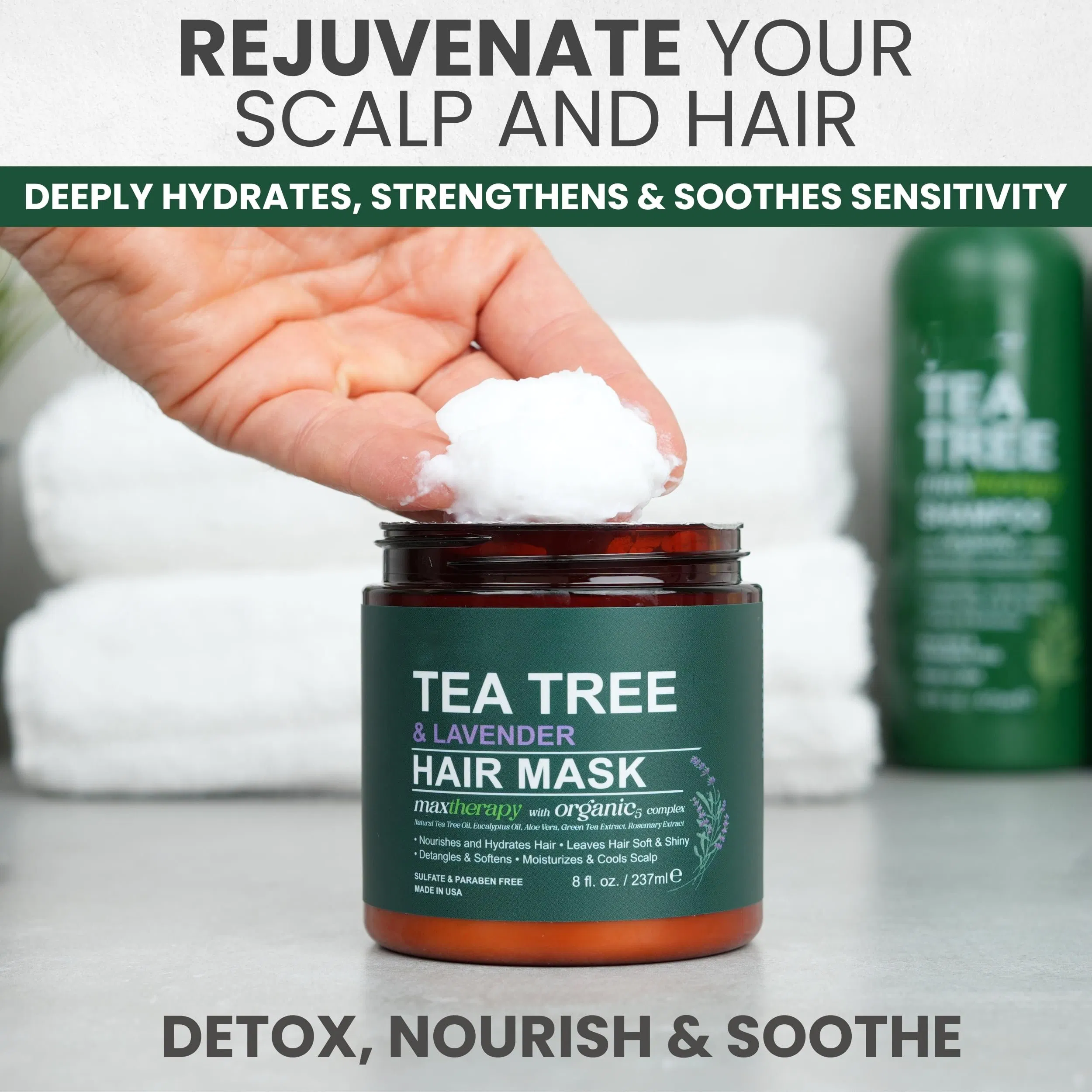 Beauty Cosmetics Hydrating Deep Conditioner Dry Damaged Hair Tea Tree Hair Mask