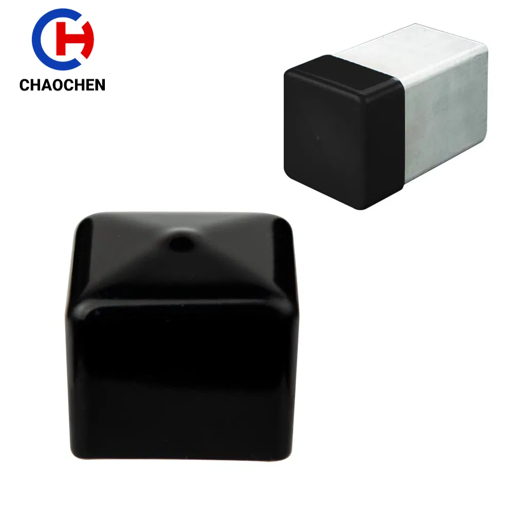 1-1/4" Inch Clear Plastic Packing Tube Cap Square Flexible Plastic Vinyl Caps for Square Tube Post Protection