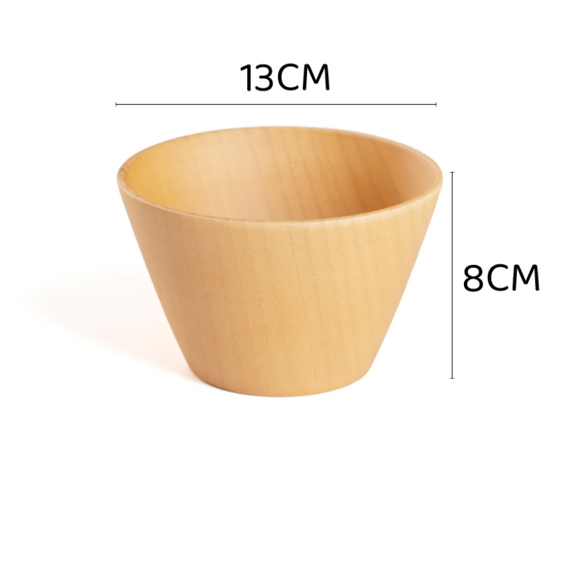 Japan Style Wood Tableware Rice Salad Fruit Bowl