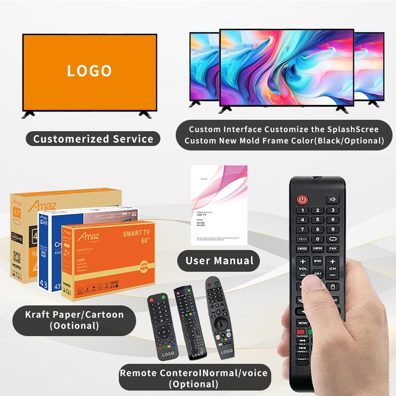 LED TV Smart 32/43/50 Inch Android 4K UHD Television Custom Logo OEM