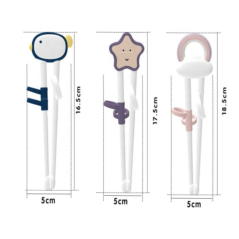 Top Seller Silicone Kids Learning Cartoon Reusable Travel Children Baby Kids Chopsticks