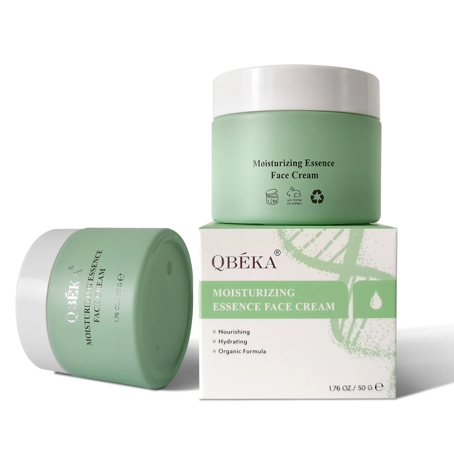 Qbeka Moisturizing Essence Face Cream Barrier Repair Wrinkle Reduction Alcohol-Free Non-Greasy Fast-Absorbing