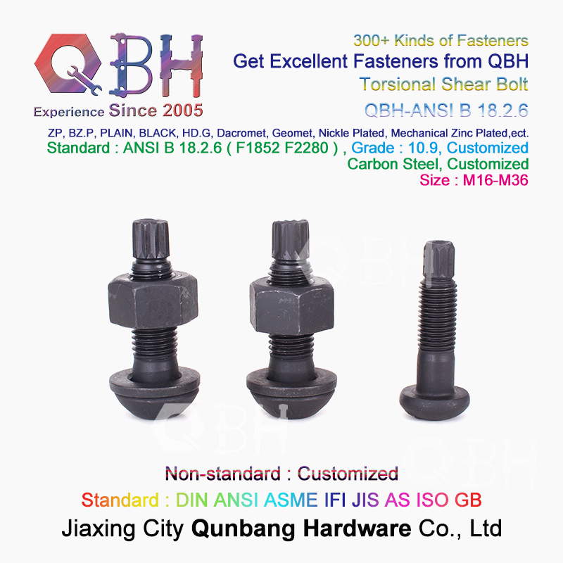 Qbh Plain Black HDG Zp Mechanical Zinc Plated Steel Structure Torsional Shear Tension Control Tc Bolt Beam-to-Column Connections Spare Replacement Accessories