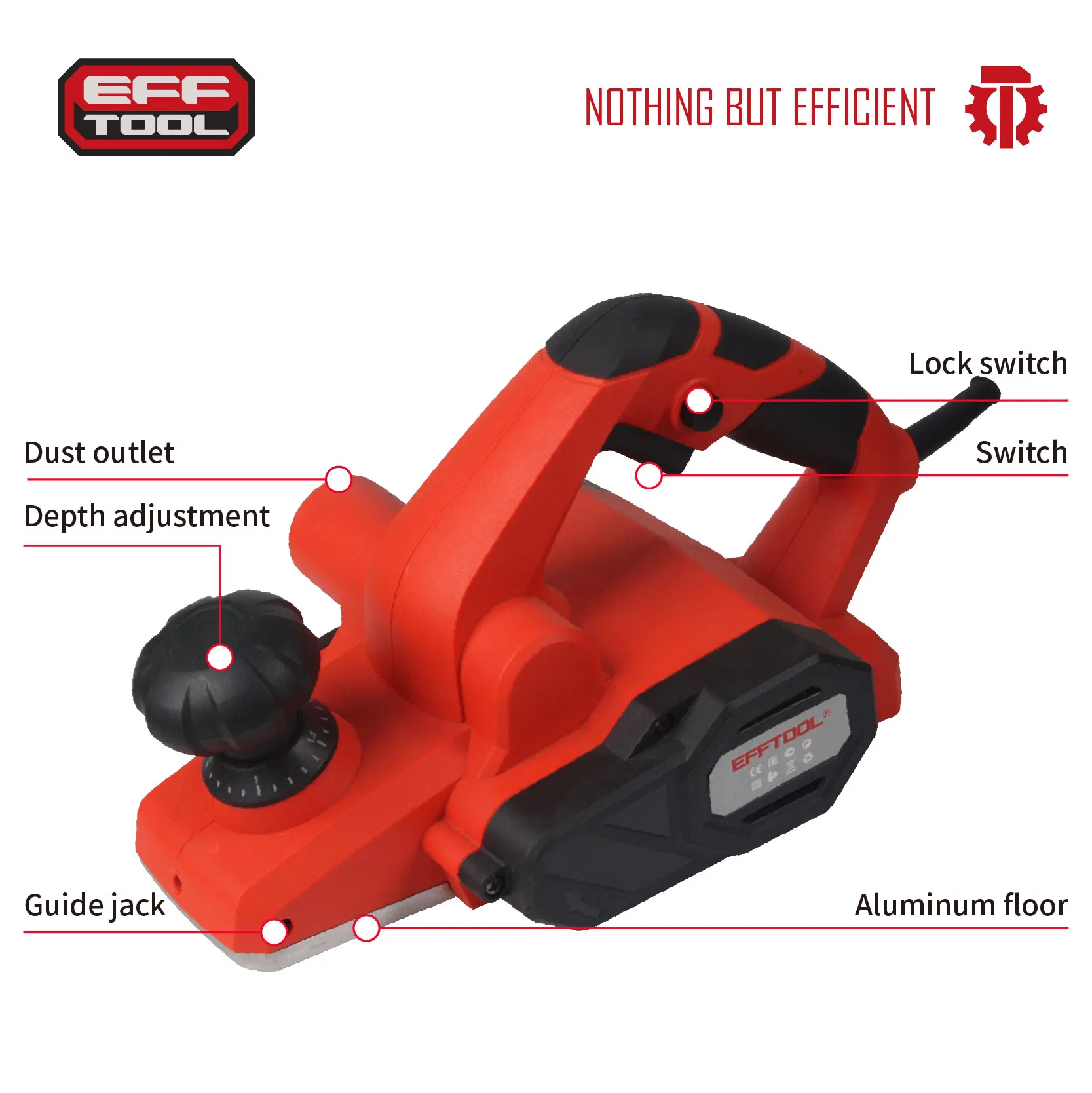 Электрорубанок Efftool EP6822, 650Вт