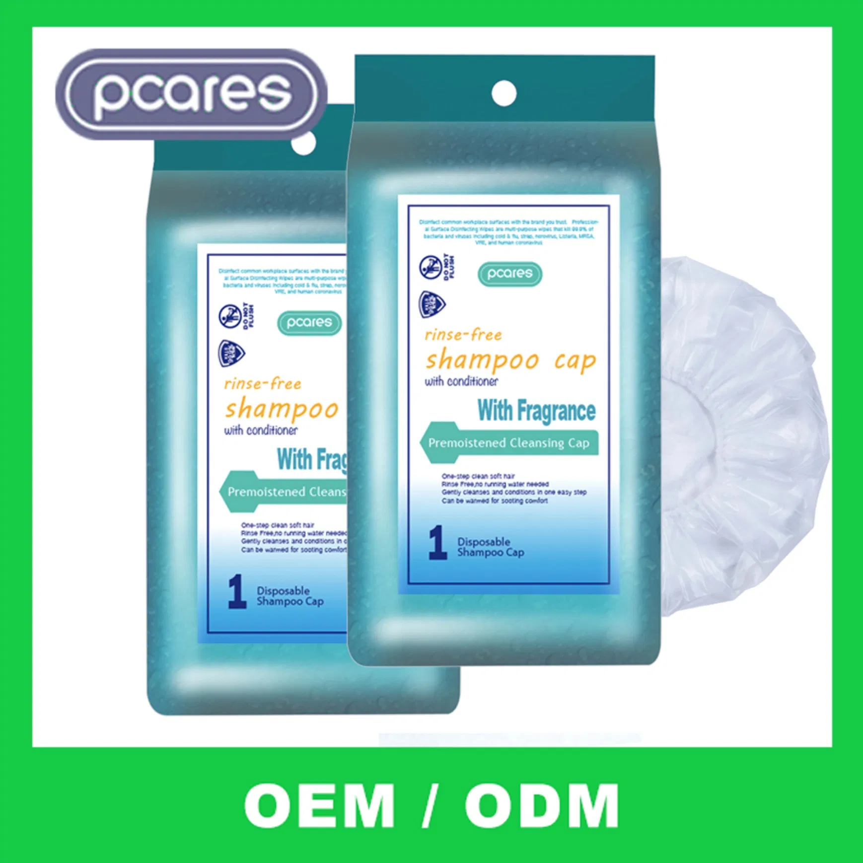 Disposable Waterless Shampoo Caps for Women Bedridden Patients Elderly Rinse Free Dry Hair Microwaveable Shower Cap