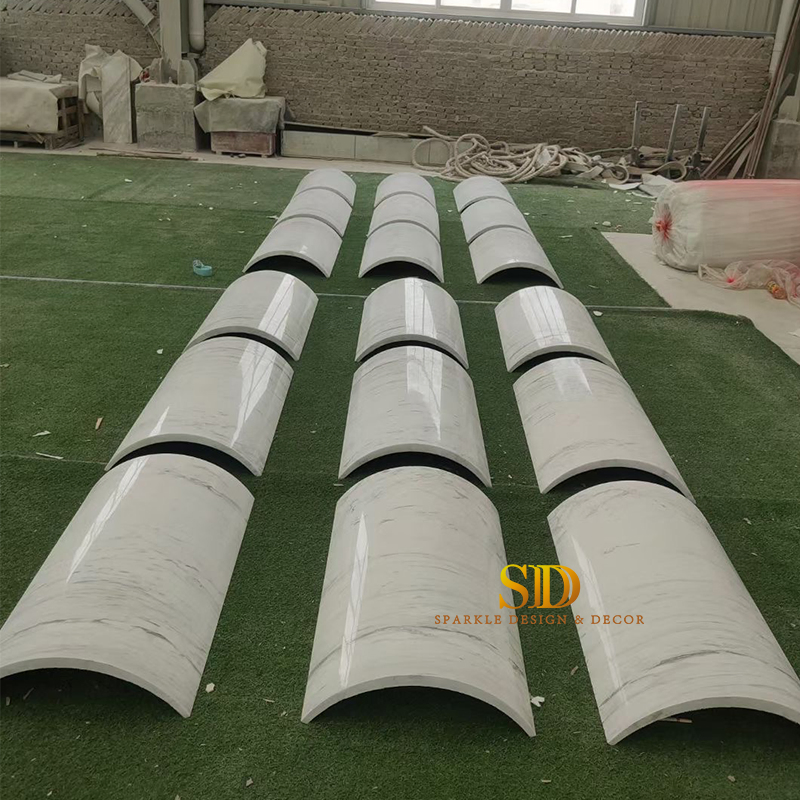 Manufacturer Customized Big Large White Marble Hollow Column