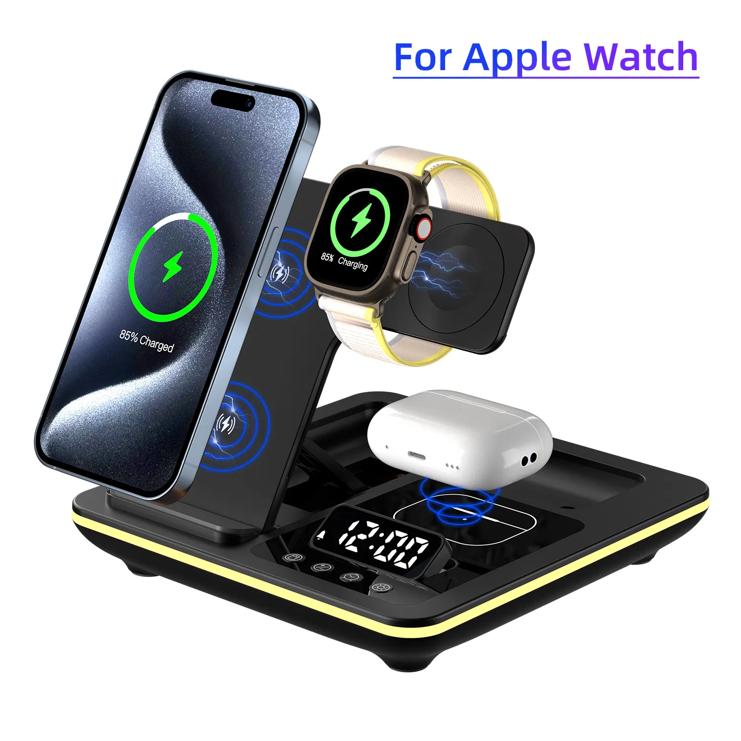 Беспроводная зарядная станция 3 в 1 для iPhone, Apple Watch и AirPods