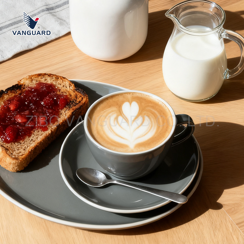 Hot Sale Fine Porcelain Cappuccino Coffee Cup Saucer Set Bone China Tea Set OEM Custom Ceramic Tea Cup Set Porcelain Cup Set with Saucer