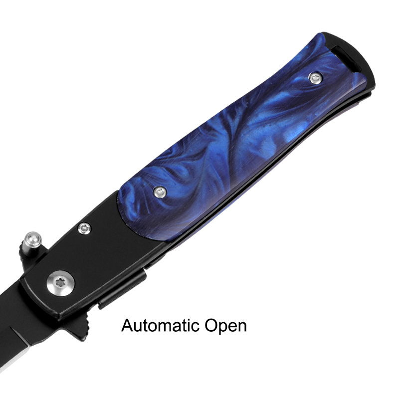 Spring Assisted Pocket Knife Folding Knife with Resin Handle (#31172AT)