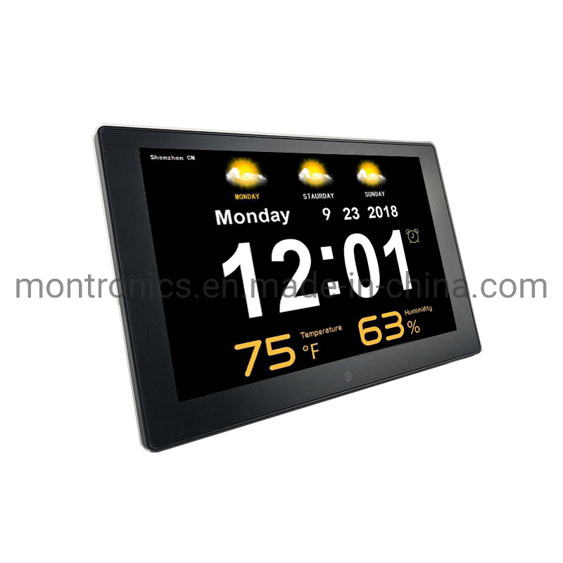 Fast Delivery Clock Flat Glass Screen Shop Advertising Player 7inch LCD Digital Photo Frame with Remote Control for Retail Shop