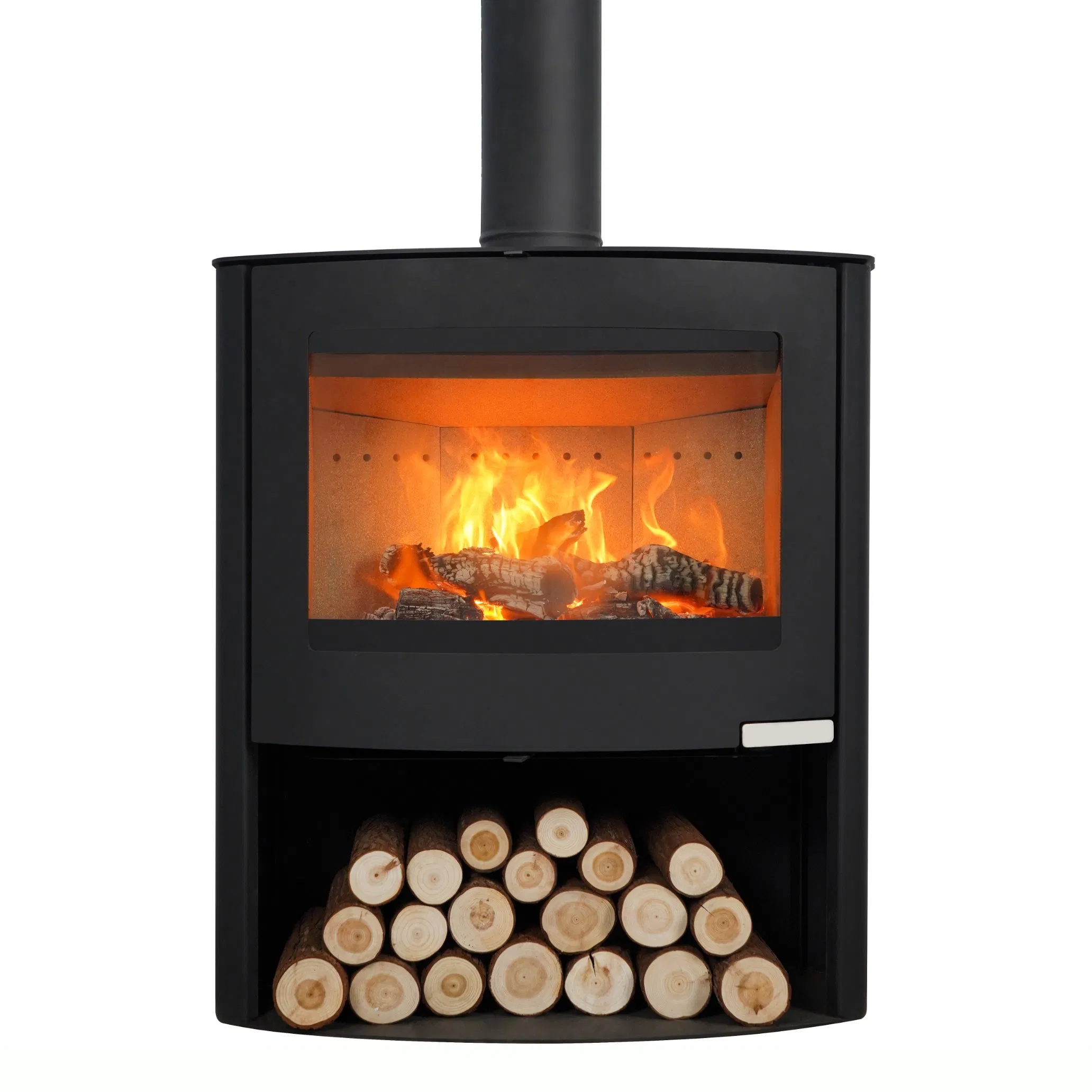 Curved High-Power Indoor Wood Burning Fireplace