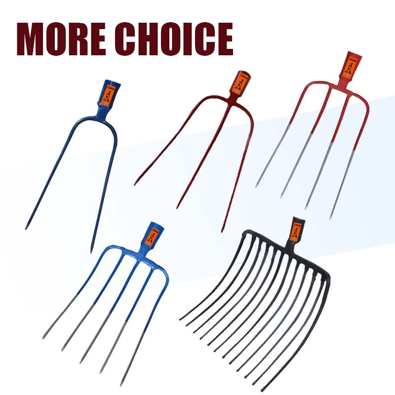 Long Wooden Handle Steel Forged Metal Garden Pitch Farming Digging Agricultural Fork