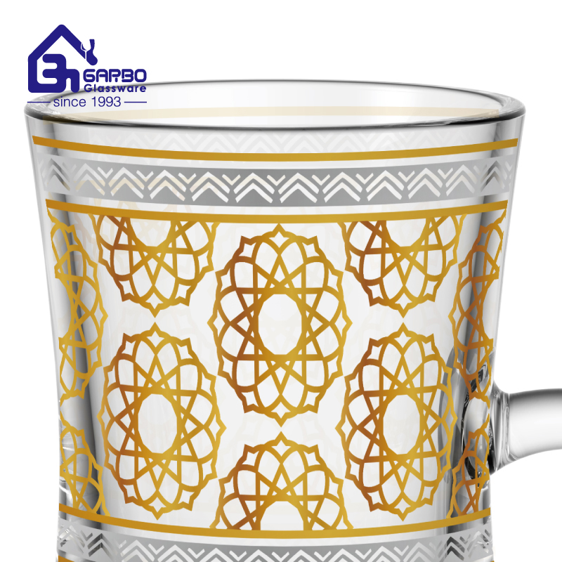 Morocan Middle East Glass Mug with Handle Set Colorful Decorative Glass Drinking