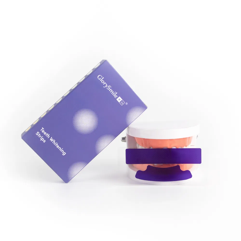 V34 Colour Corrector Purple Teeth Whitening Strips Low Sensitivity Mint Flavor