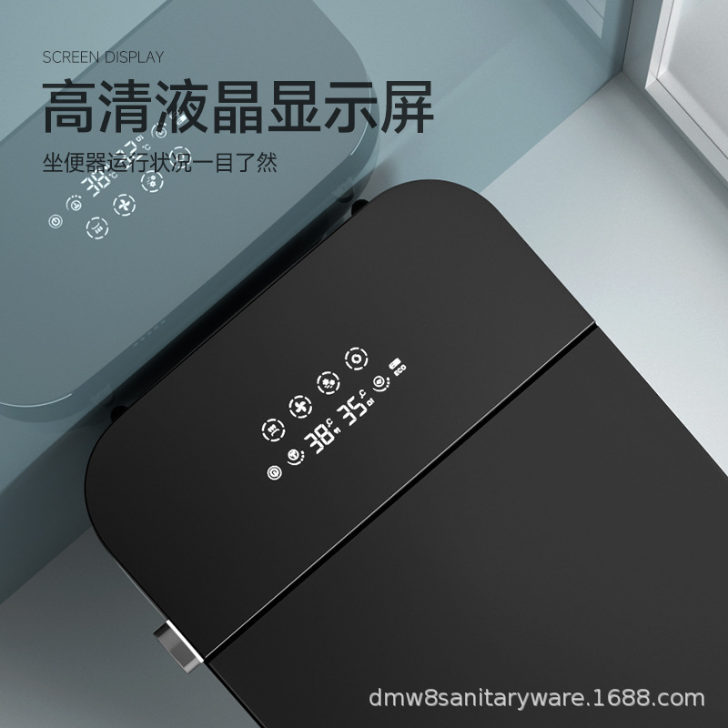 New Design Warm Heating Ceramic Automatic Wc Electronic Control Intelligent Toilet Bidet Black Smart Toilet