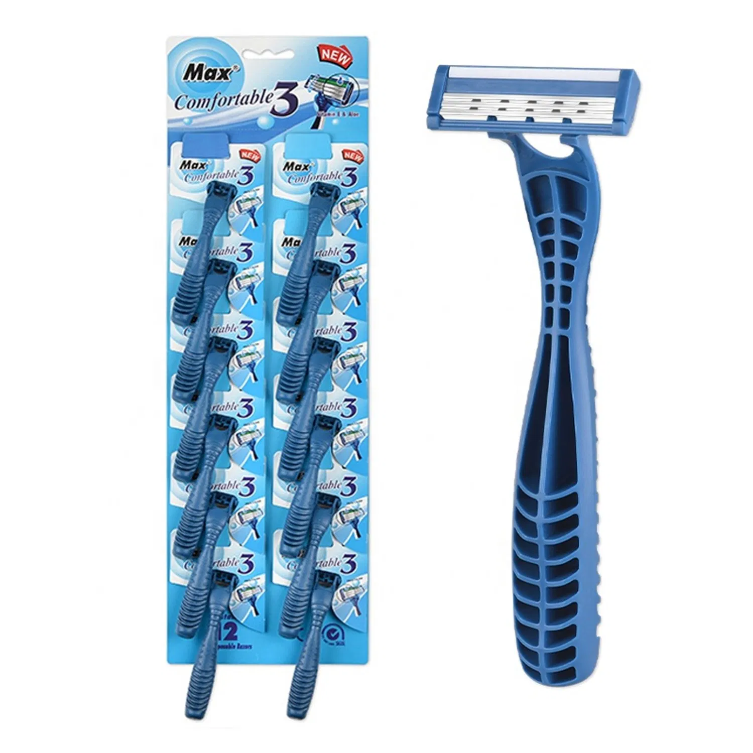 Razor Factory Men Shaving Razor with Streamline Wave Razor Handle Disposable Shaver