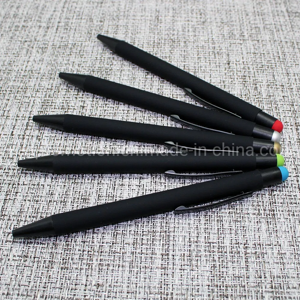 Rubberized Aluminum Stylus Touch Ballpen for Promotional Logo Engraving