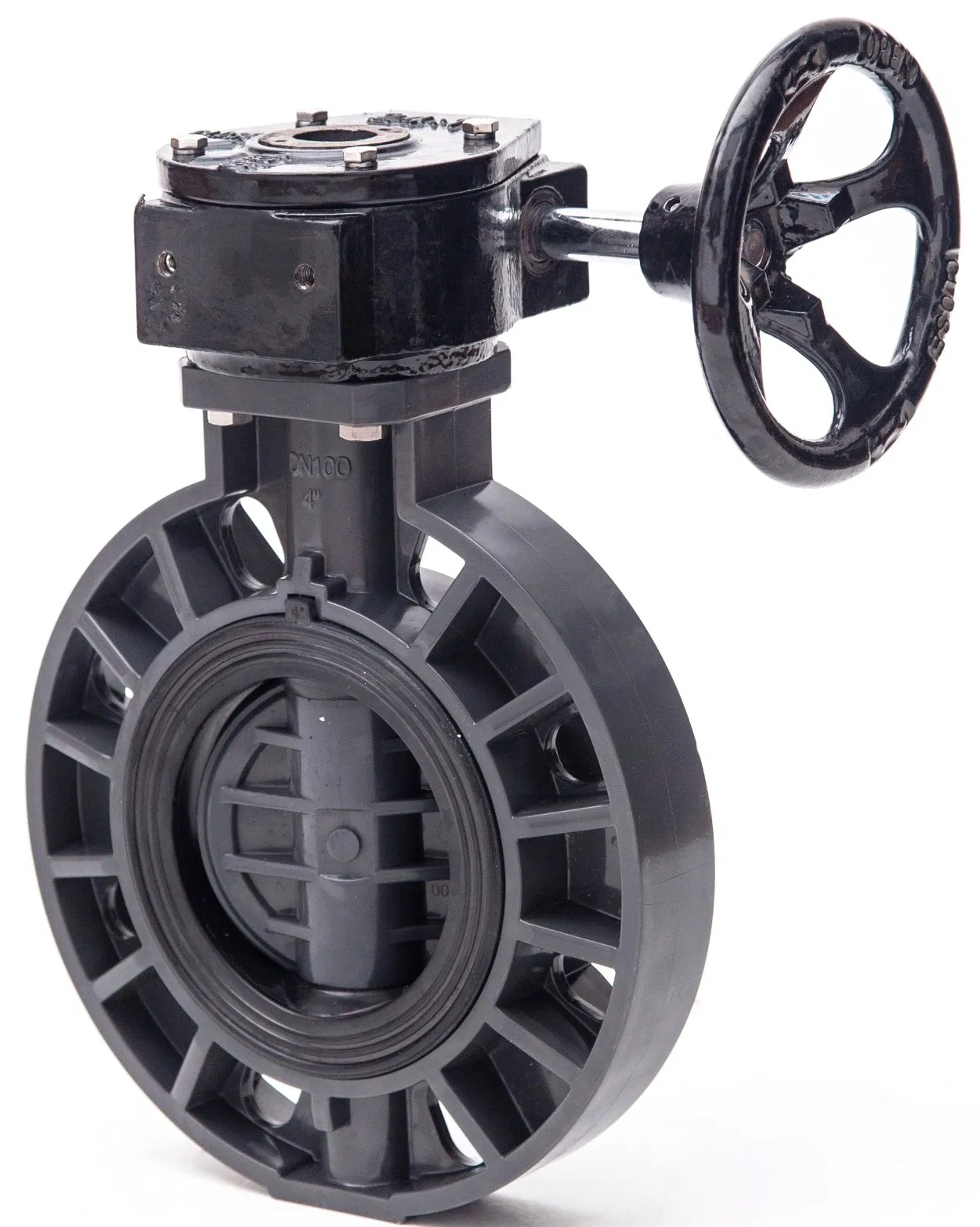 High Quality Plastic DIN ANSI JIS Standard PVC Manual Handle Butterfly Valve Level UPVC Wafer Worm Gear Non Actuator Butterfly Valve for Water Supply