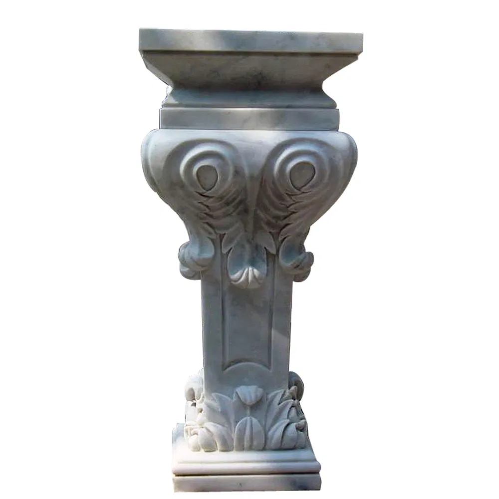 China White Marble Column Pillar Design Marble Pillars and Column for Interior Indoor Marble Column