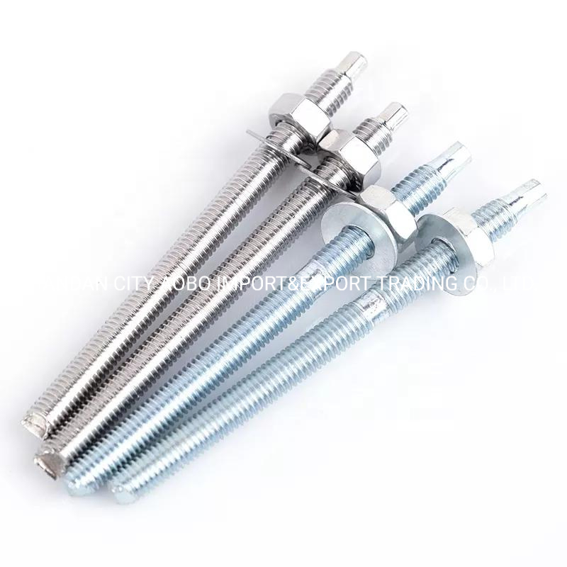 M12*160 M16*190 Chemical Stud Anchor with Washer and Nut Galvanized with Good Price