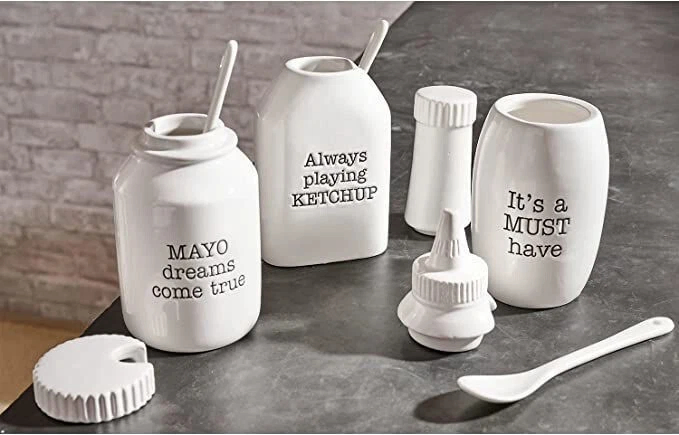 Kitchen Condiment Bottle with Spoon for Easy Serving