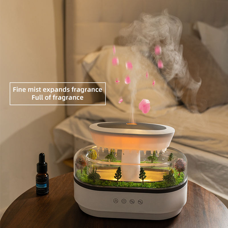 White Noise Humidifier Aromatherapy Machine Color Light Raindrop Humidifier