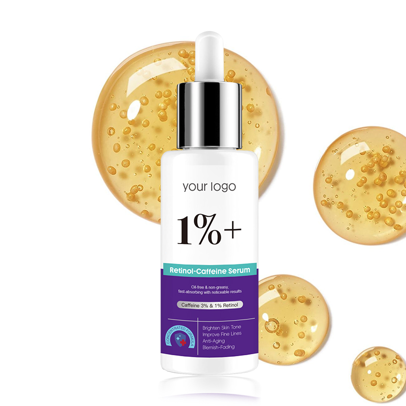 Private Label 1% Retinol 3% Caffeine Anti-Aging Blemish Fading Dark Spot Corrector Oil-Free Fast Absorbing Face Treatment Serum