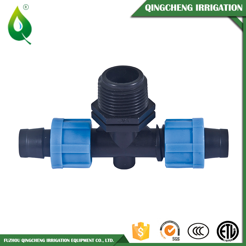 Male Threaded Tape Tee Clear PP Pipe Fittings