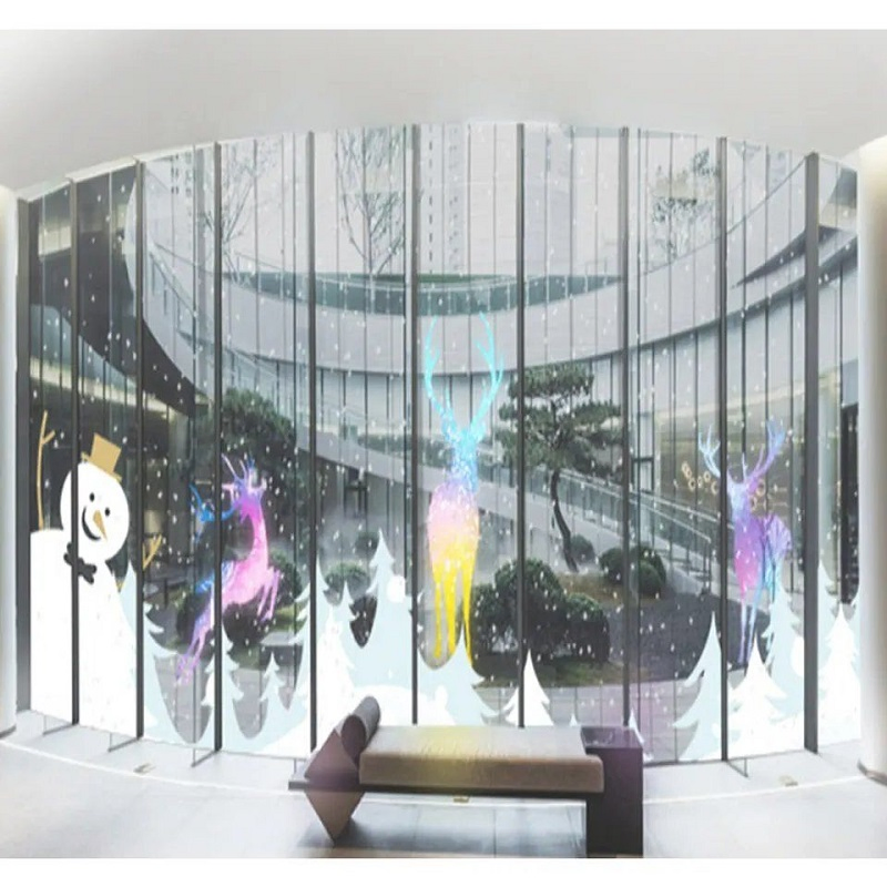 China Full Color SMD Transparent Video Wall P3.91 Glass LED Display Screen