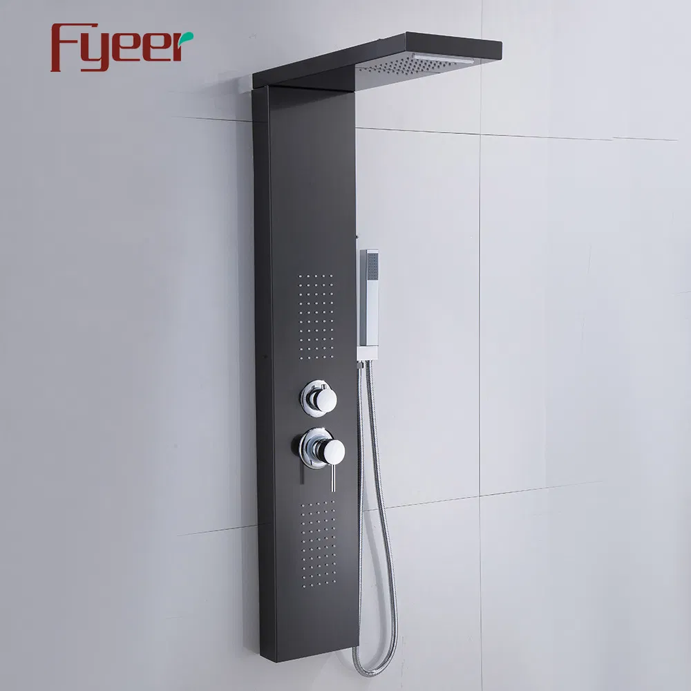 Fyeer Black Panel Shower with Split Shower Head