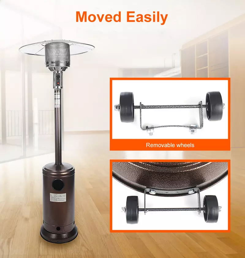 Umbrella Outdoor Patio Heater Coated Gas Vertical Patio Heater with CE