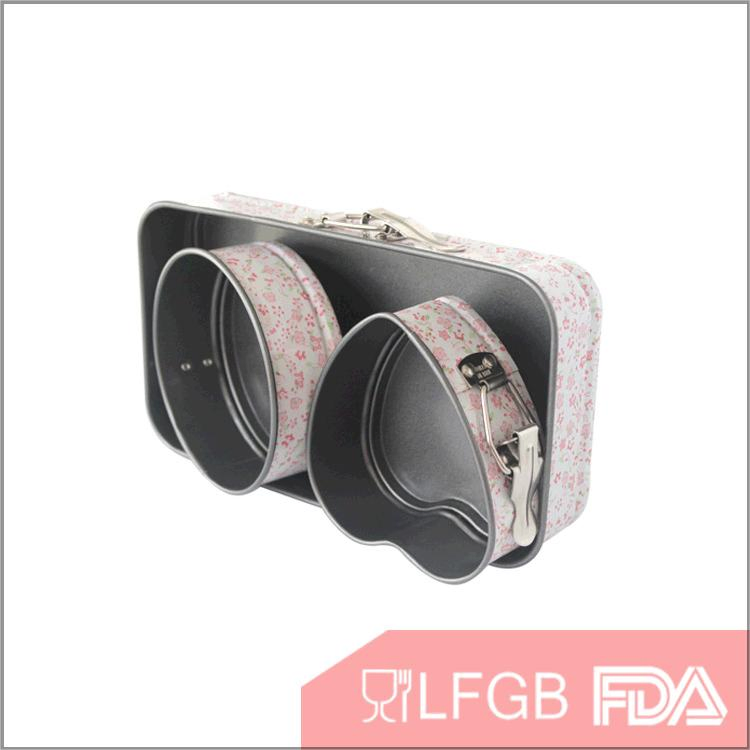 Mini Rectangular&Circle&Heart Assorted Cake Pans Kitchen Implements Carbon Steel Baking Pans with Removable Bottom