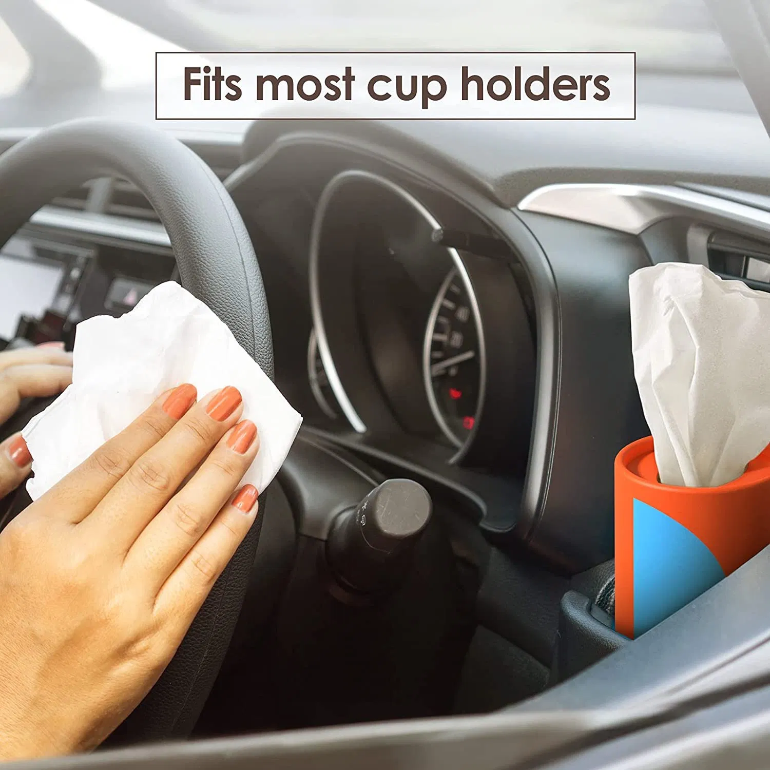 Eco Friendly 2ply 50sheets Car Holder Napkin Paper Facial Napkin Customized Logo Cylinder Car Tissue