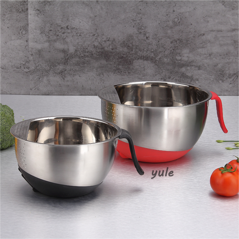 2025 Hot Sale Fruit Salad Set of 3 Pieces Stainless Steel Whisking Bowls