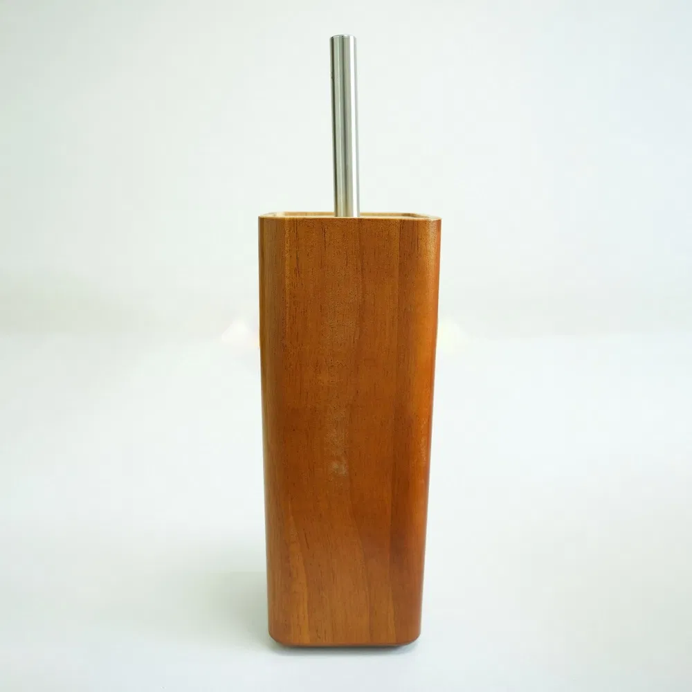 Factory Supply Bamboo Wooden Toilet Bowl Brush with Holder for Bathroom