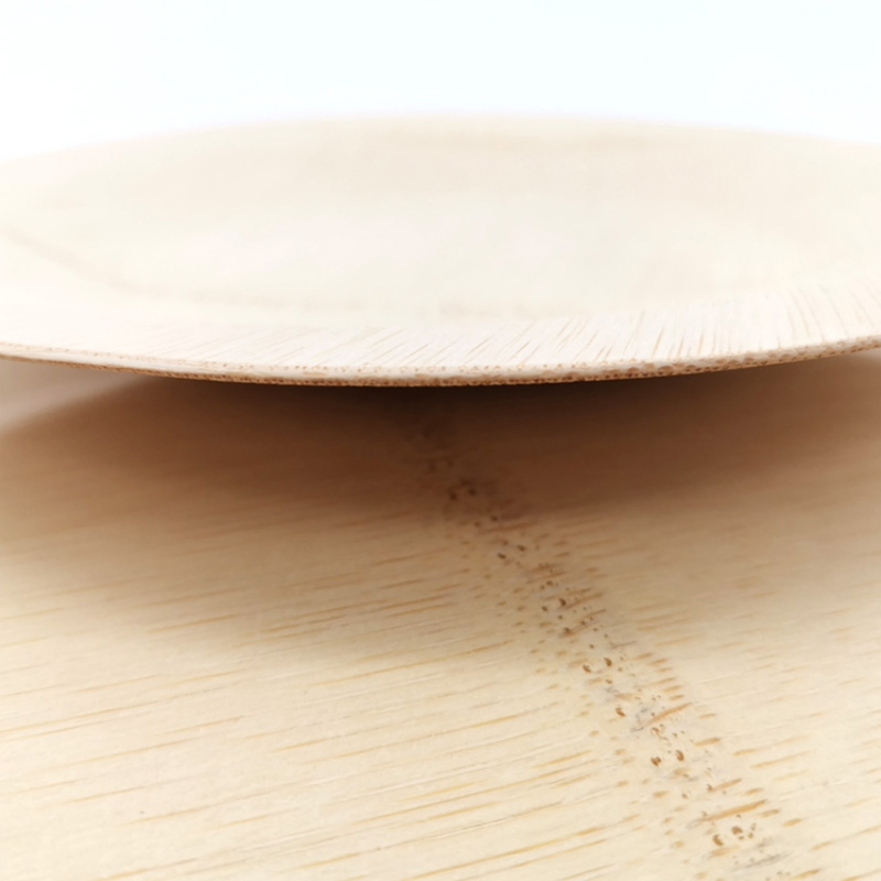 Custom Logo Printing Biodegradable Disposable Bamboo Tableware 280mm Diameter Bamboo Plate Party Supply