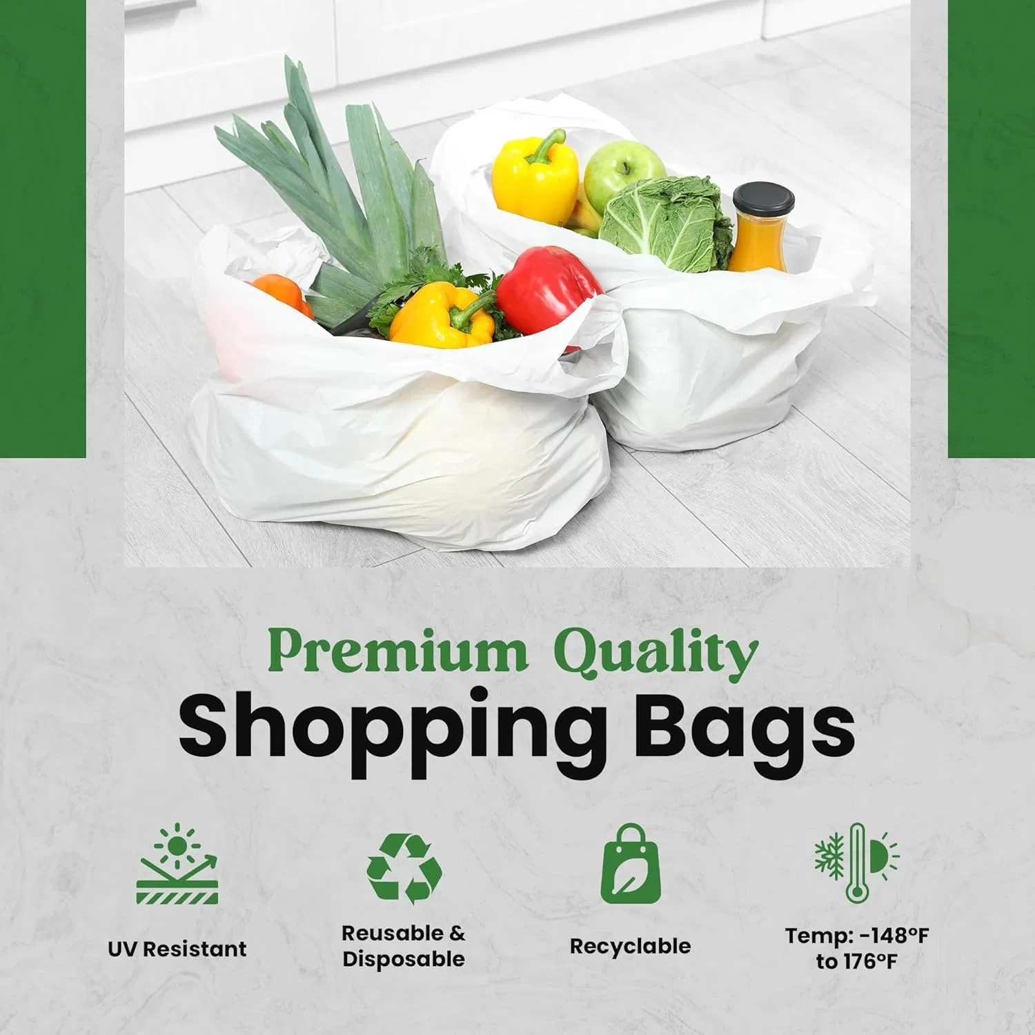 Heavy Duty Reusable T-Shirt Bags Custom Printed Thank You for Grocery