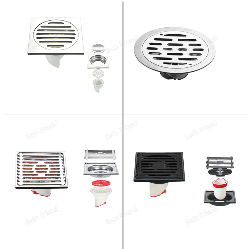 High Quality Square Stainless Steel Floor Drain for Shower Bathroom Drain for Toilet Hotel
