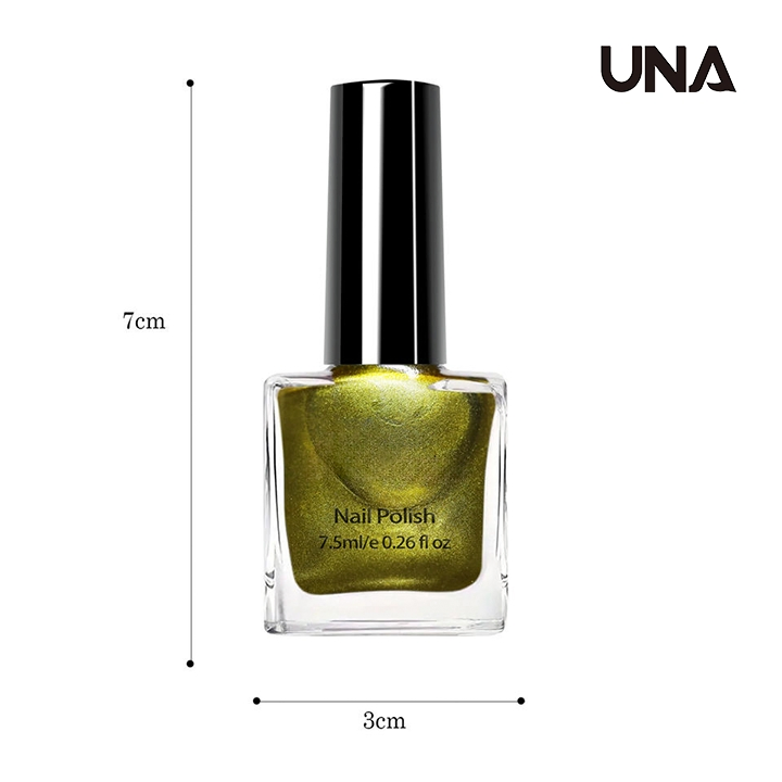 7.5ml Metallic Mirror Nail Polish No Bake Quick Dry Mirror Shine Nail Polish Multi-Color Glossy Light Luxury Nail Polish