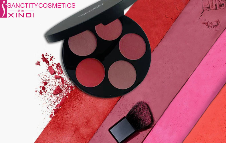 Round Case Prival Label 5 Color High Pigment Creamy Blusher