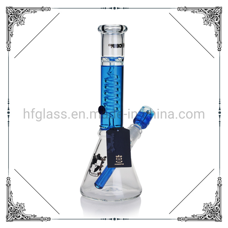 Phoenix Star 12 Inches Freezable Coil Glass Water Pipe Glycerin Glass Pipe Hookah Smoking Pipes Factory Wholesale