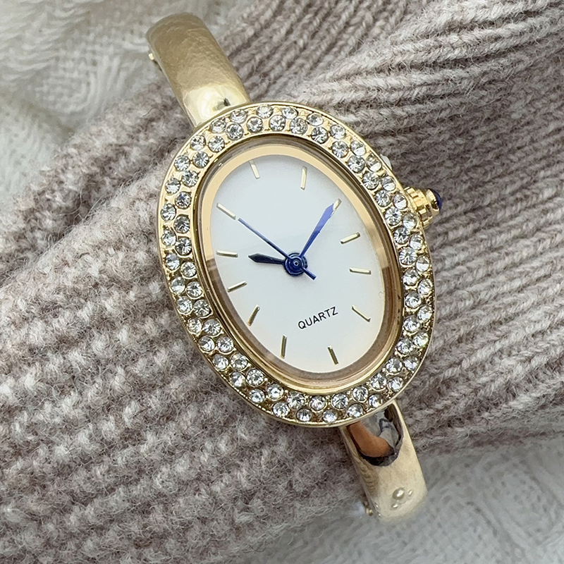 Gold Bangle Bracelet Casual Women Retro Ladies Quartz Dress Watch