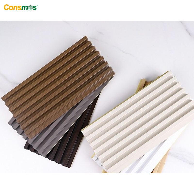 Wooden Grain PVC WPC Wall Panels Designs for Decor Wood Plastic Composite WPC Flute