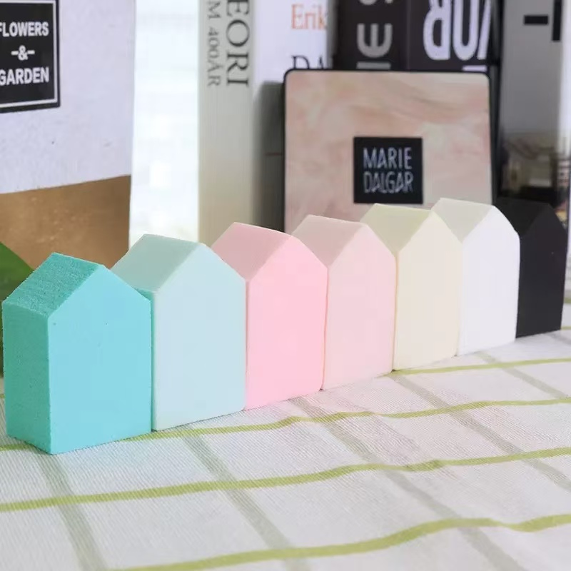 Cross-Border Wholesale Hydrophilic Compact Foundation Sponge Puff 15PCS Small House Beauty Egg