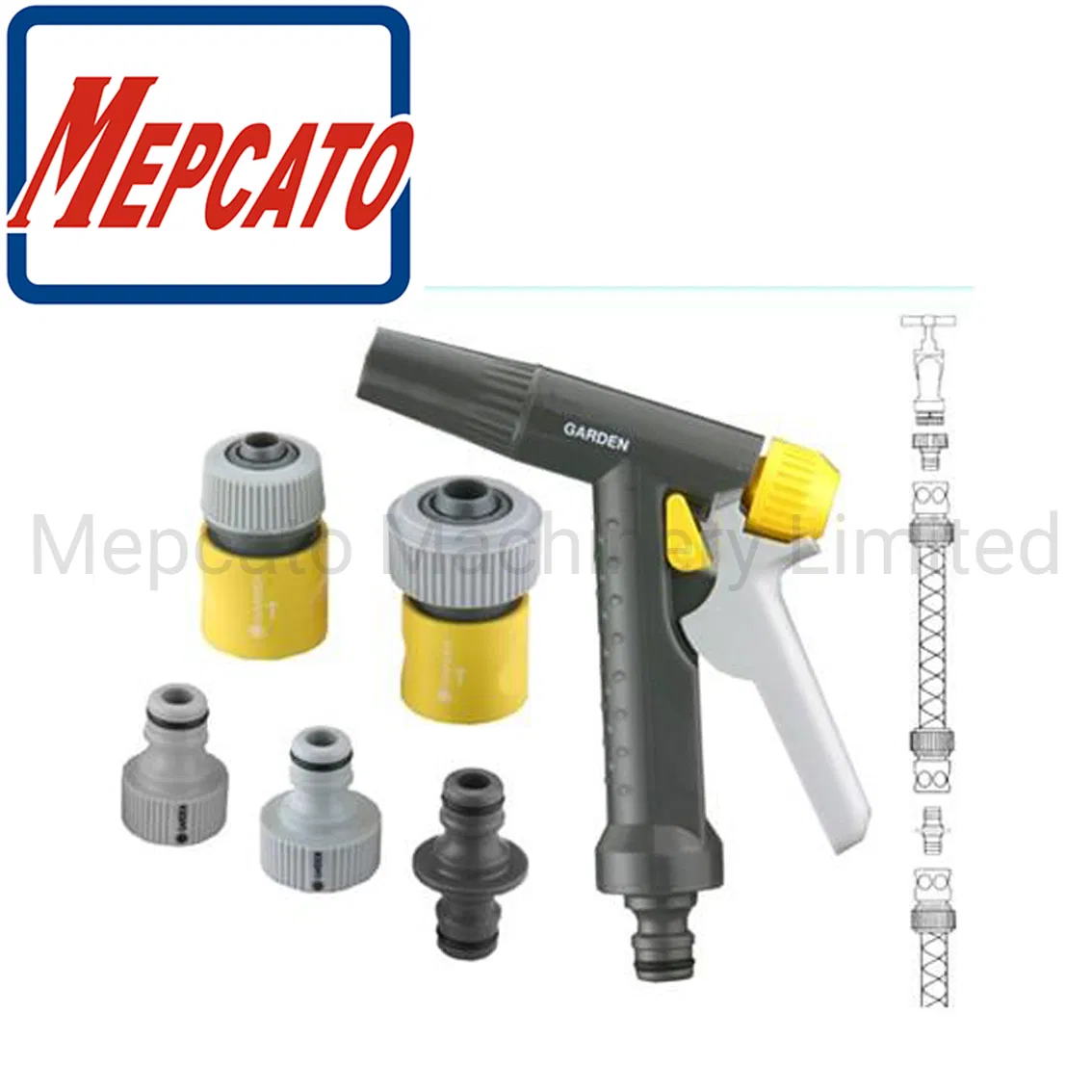 Portable Handy Durable Plastic Household Garden Watering Irrigation Washing Car Cleaning Hand Tools Spray Water Gun Set