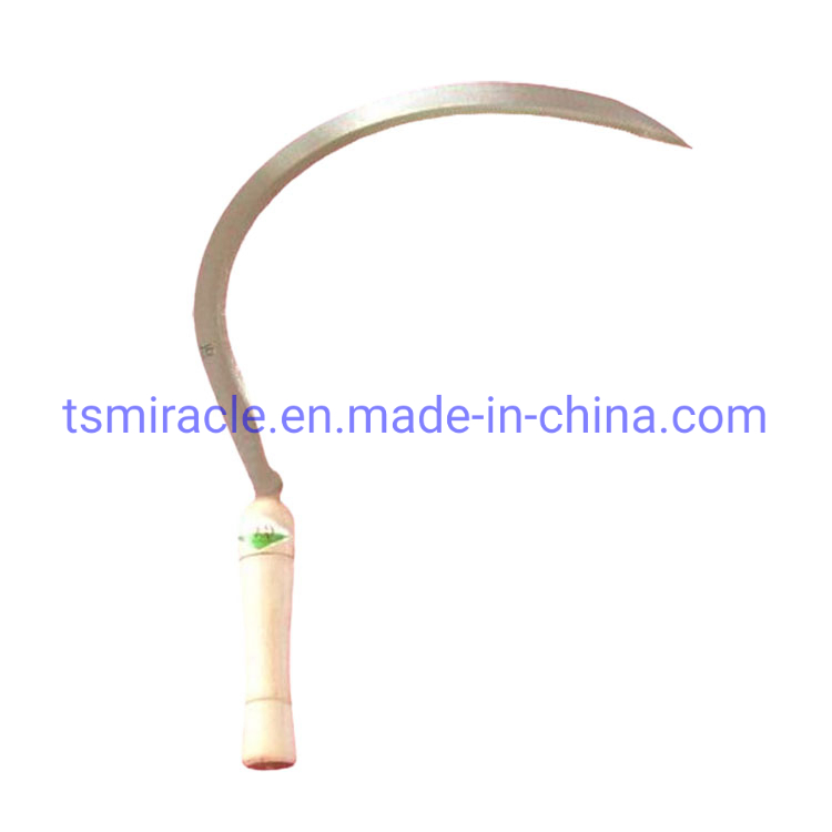 Agricultural Harvest Tool Wooden Handle Scythe Farming Garden Grass Hand Held Palm Sickle