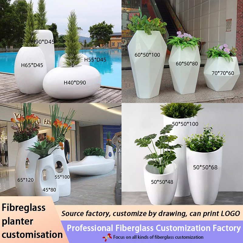 Best Offer for Indoor/Outdoor Home Garden Decoration Latest Classic Design Premium Fiberglass Floor Planter Pot Premium Shape