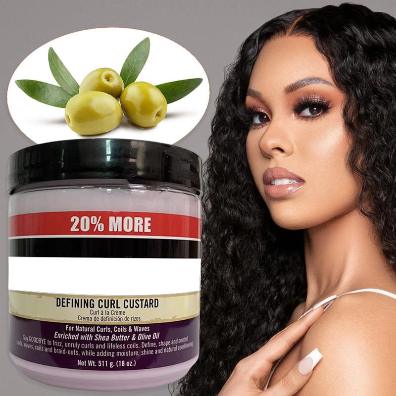 Private Label No Greasy Hair Cream Pomade Olive Oil & Castor Oil 426g Preventing Breakage Hair Wax Pomade for Conditioning & Styling