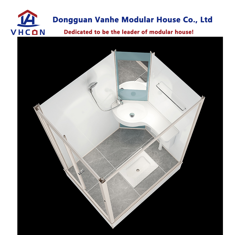 Custom Prefab Integrated Design Economical Portable Easy to Install Hotel Glass Panel Prefabricated Modular Complete Shower Bathroom Pod with Toilet